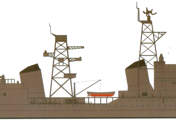 Корабль СССР Voroshilov OS-24 ]Project 26 Heavy Cruiser ] (1970) - чертежи, габариты, рисунки